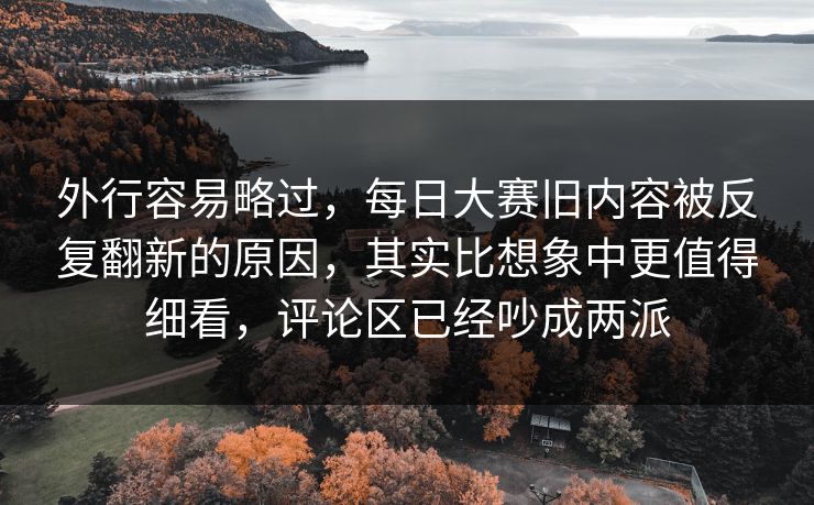 外行容易略过，每日大赛旧内容被反复翻新的原因，其实比想象中更值得细看，评论区已经吵成两派